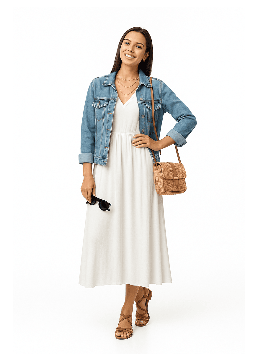 Model wearing the outfit